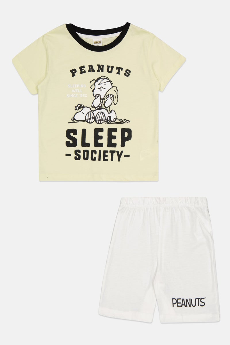 Peanuts Toddlers Boy 2 Piece Short Sleeve Top And Shorts Set, Multicolor - Image 1